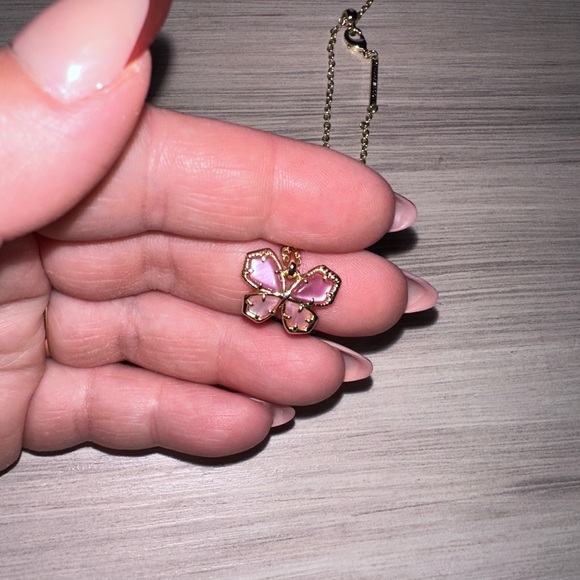 Kendra Scott Gold and Pink Butterfly Pendant Necklace - Picture 12 of 12